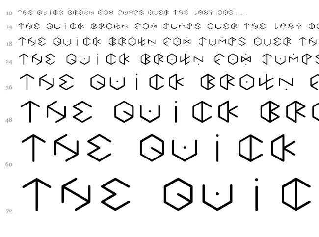 Hexagon Cup font waterfall